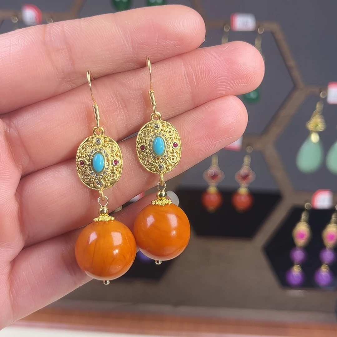 锆石合金925银耳饰