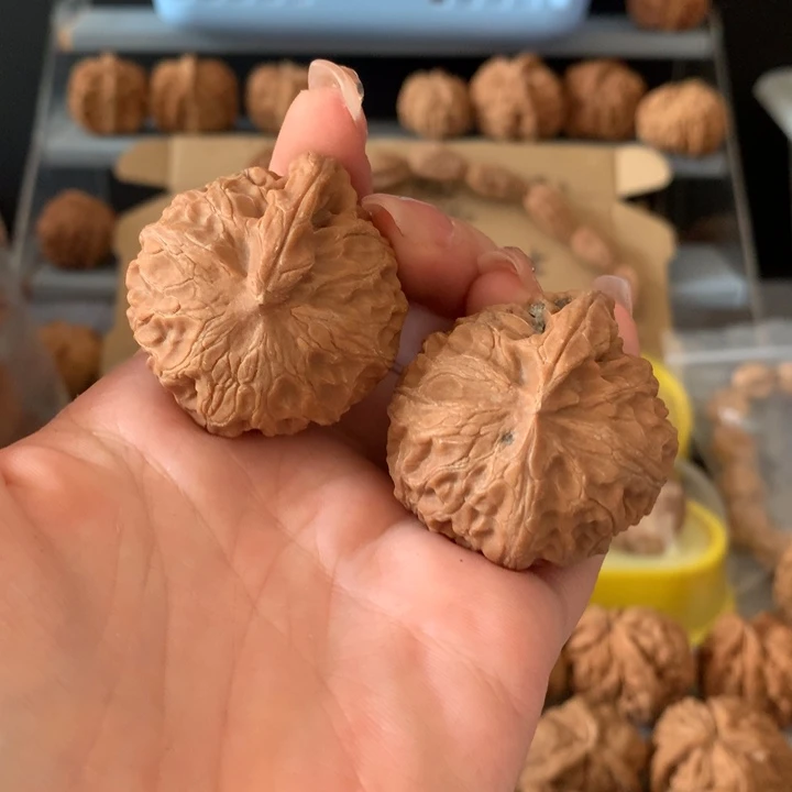 加***鲁吊坠文玩核桃异形单只，有瑕疵