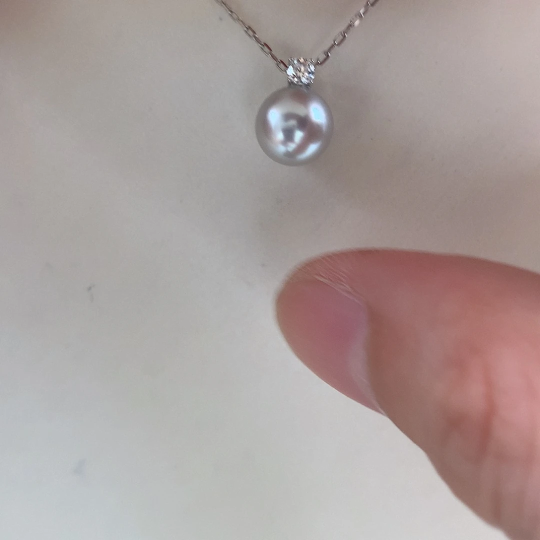 海水珍珠18K金镶嵌吊坠(赠链)8.5-9mm 真多麻戴妃