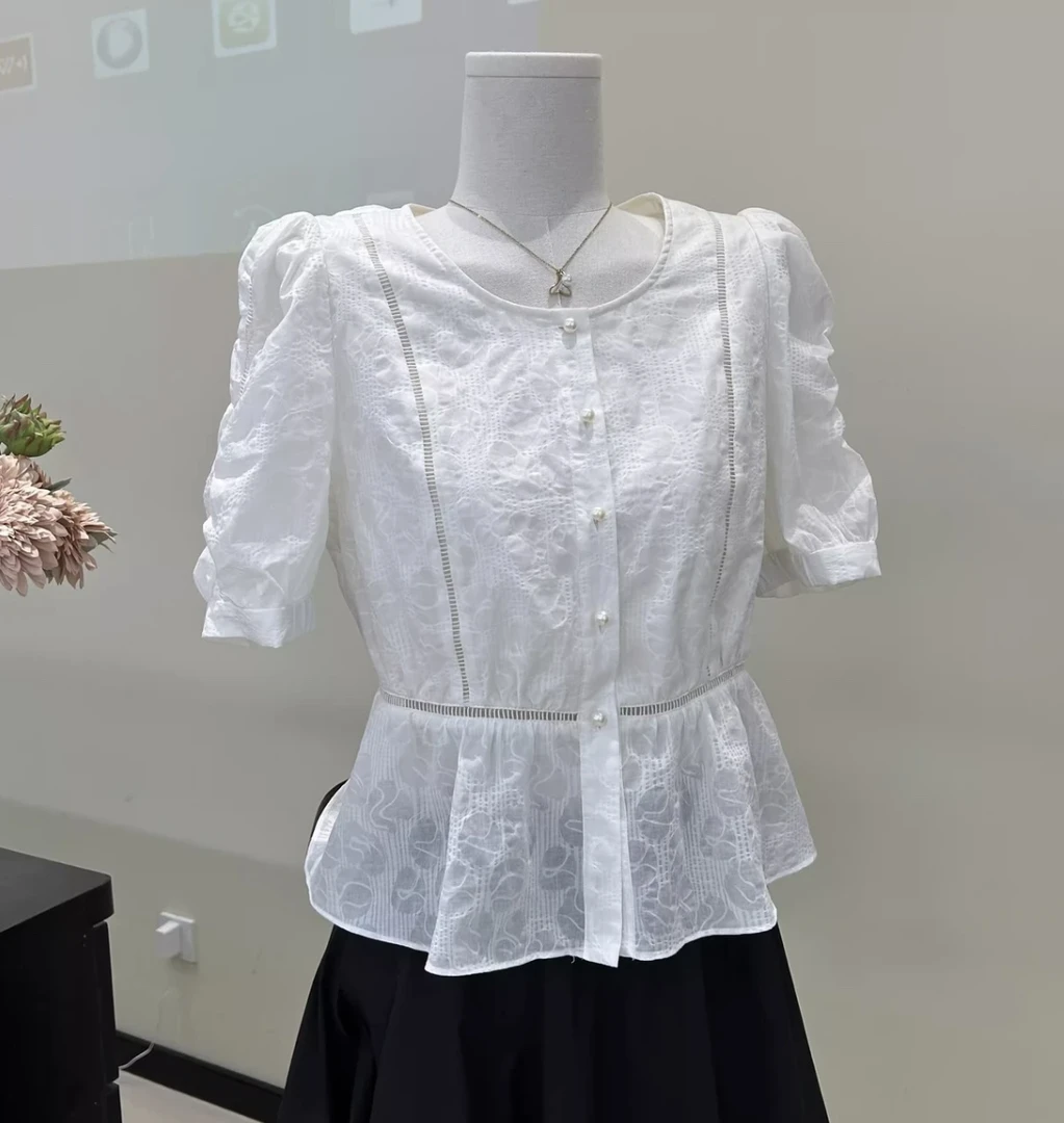 【田间小路】｜24年新款纯棉印花轻薄减龄款上衣气质收腰显瘦款衬衫