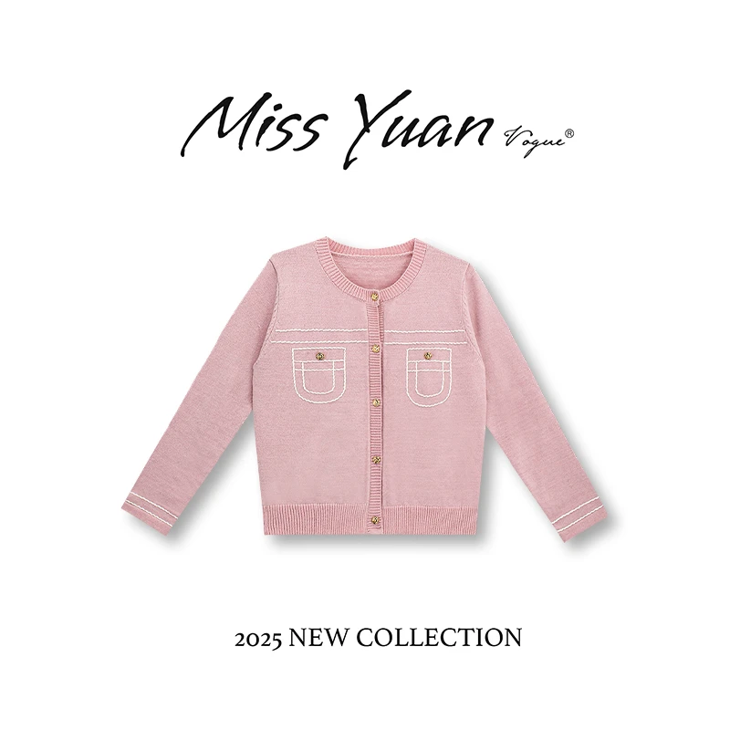 M.Y媛总 2025春季新款针织毛衣时尚套头休闲圆领上衣1LY813