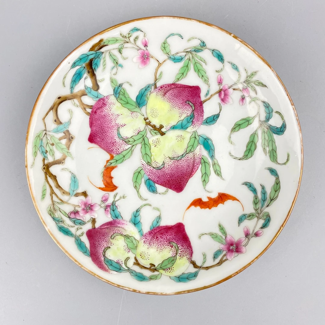 清光绪粉彩福寿纹盘【古董拍卖】PY25PY0123028