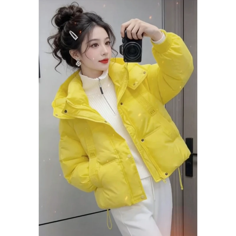 欧货时尚减龄百搭连帽棉服外套秋冬新款大码胖MM休闲加厚保暖棉衣