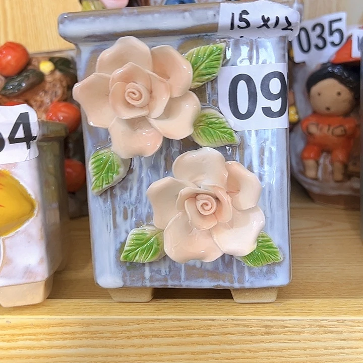 陶瓷多肉花盆满15包邮