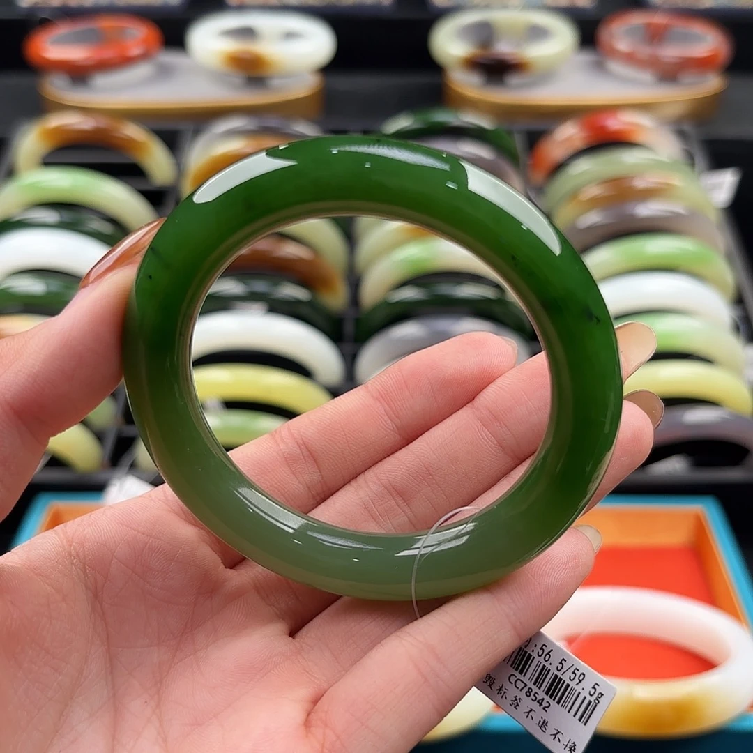 和田玉未镶嵌手镯56.5