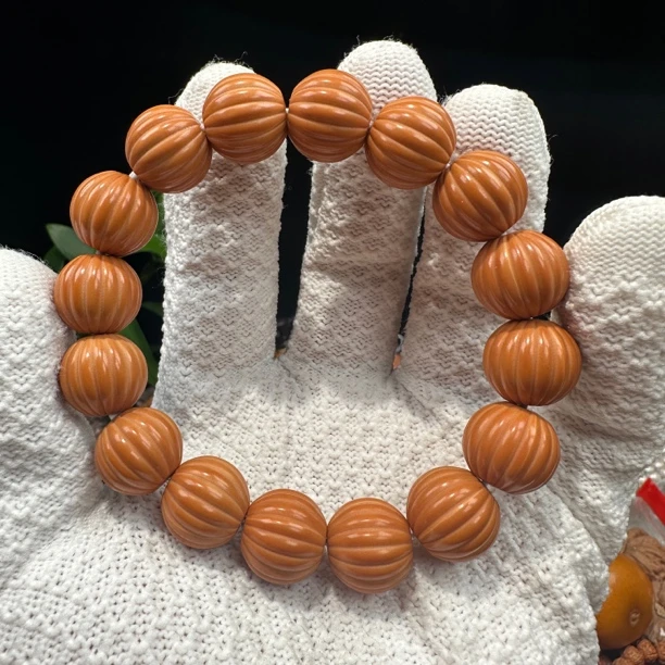 猴头核桃雕刻瓜珠手串男女同款高密无尘打底 15mm左右