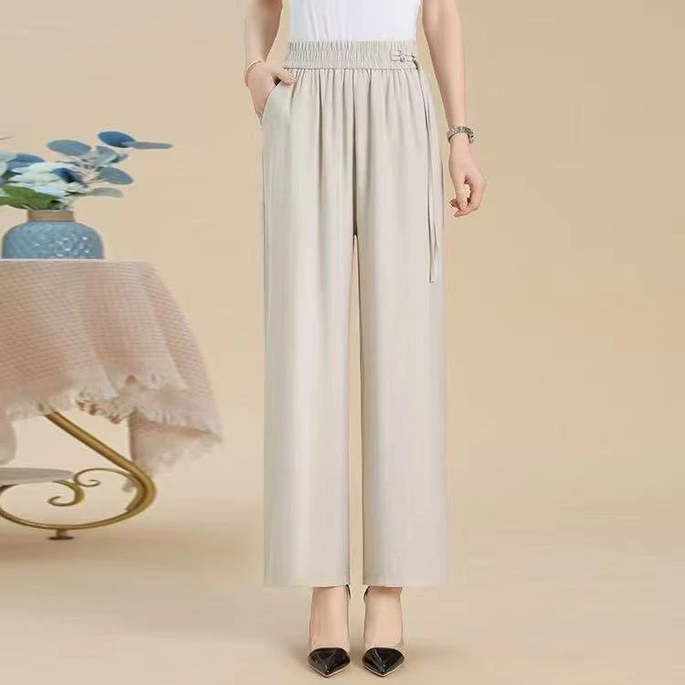 中老年女装老年人妈妈薄款运动裤显瘦九分裤长裤春秋时尚宽松裤子