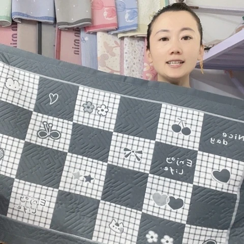 棉纱布黑色棋盘格纯棉