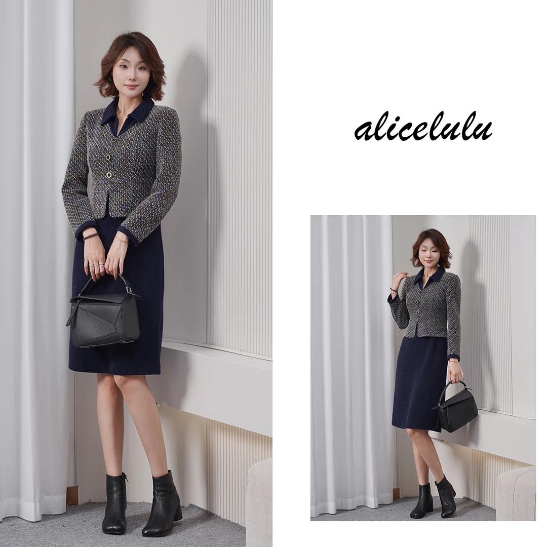 alicelulu赫本映像.假两件连衣裙小香风时尚减龄S2145289W