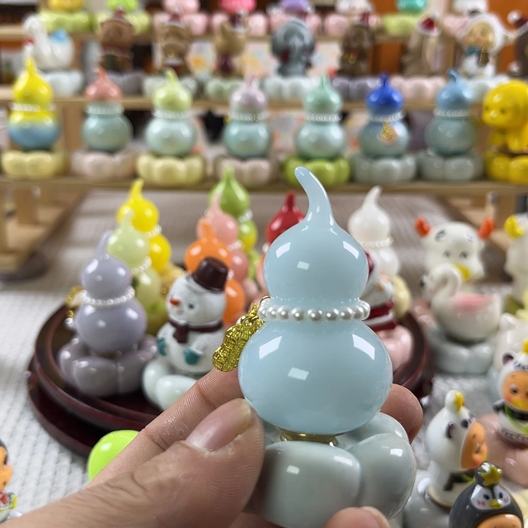 陶景德镇陶瓷底座转转蓝色