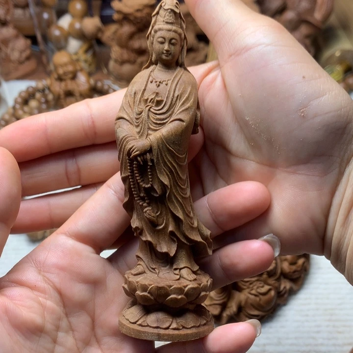 檀香木把件老山檀香观音