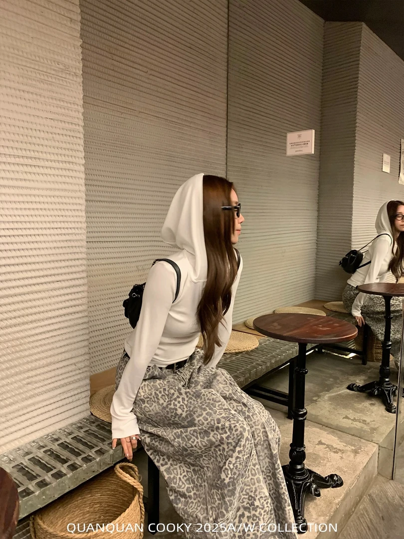 8999秋季新款美式复古辣妹潮流豹纹宽松休闲显瘦小众阔腿休闲裤