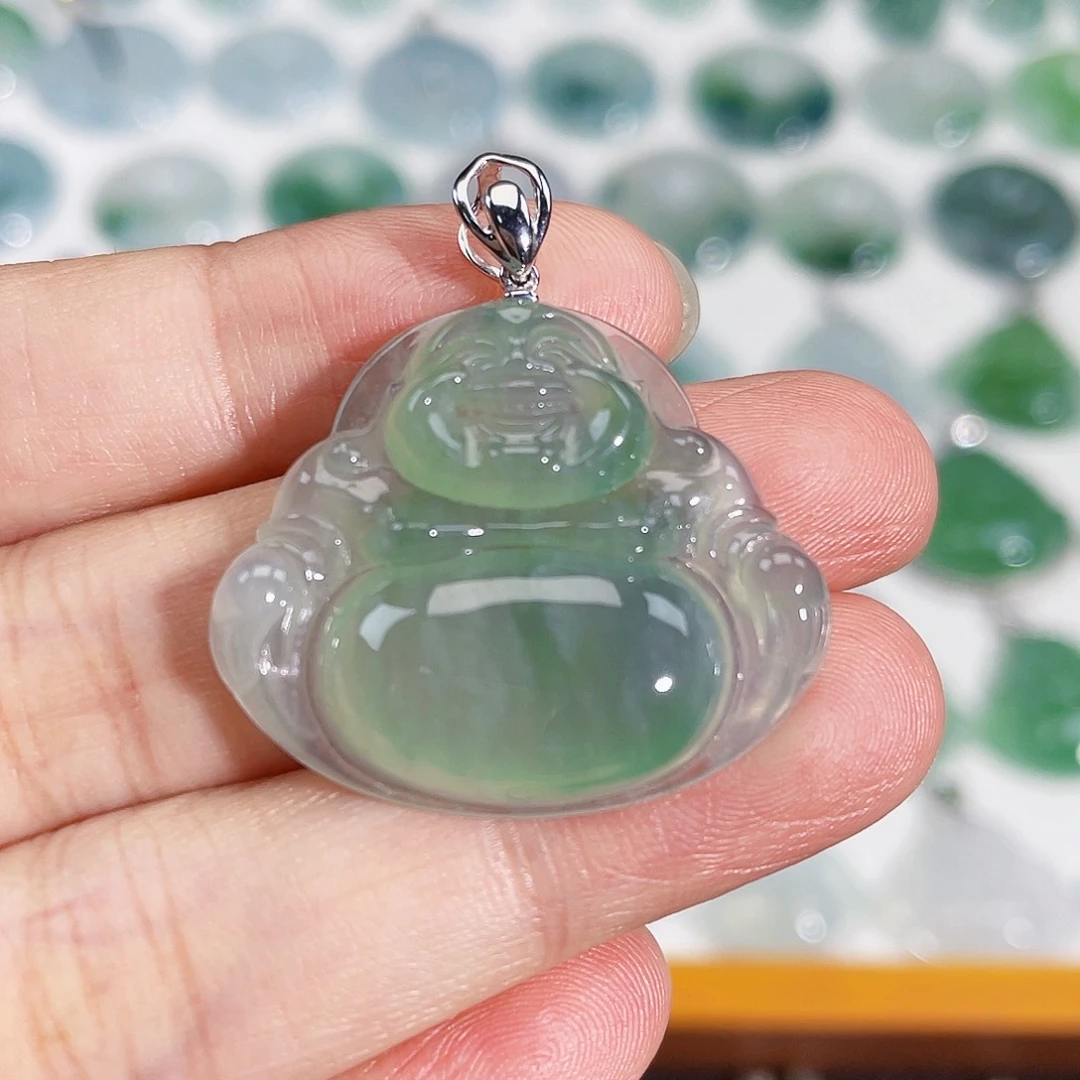 颈饰18K金镶嵌翡翠吊坠