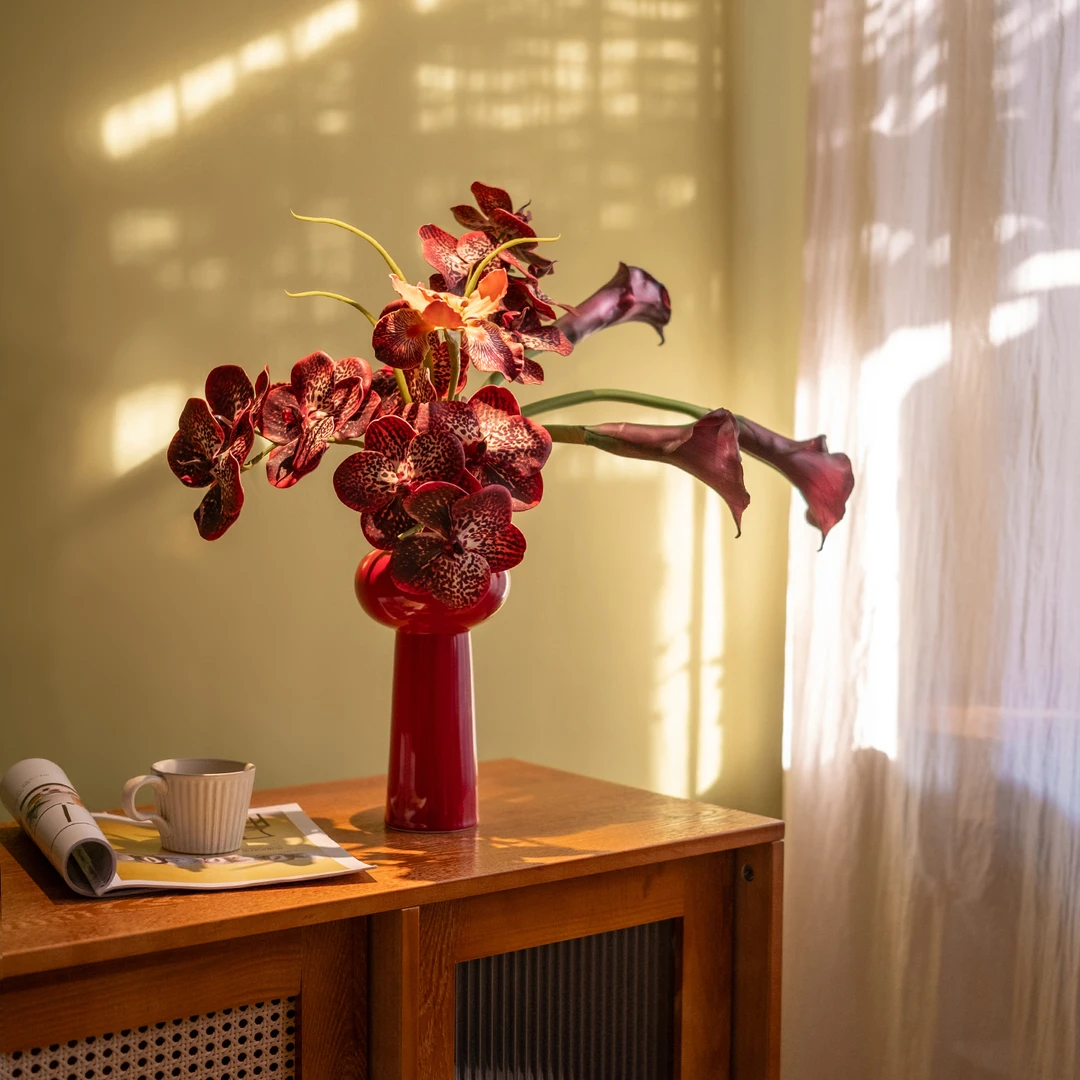 海虹景品年宵花蝴蝶兰假花仿真花摆设高级感逼真客厅电视柜摆件