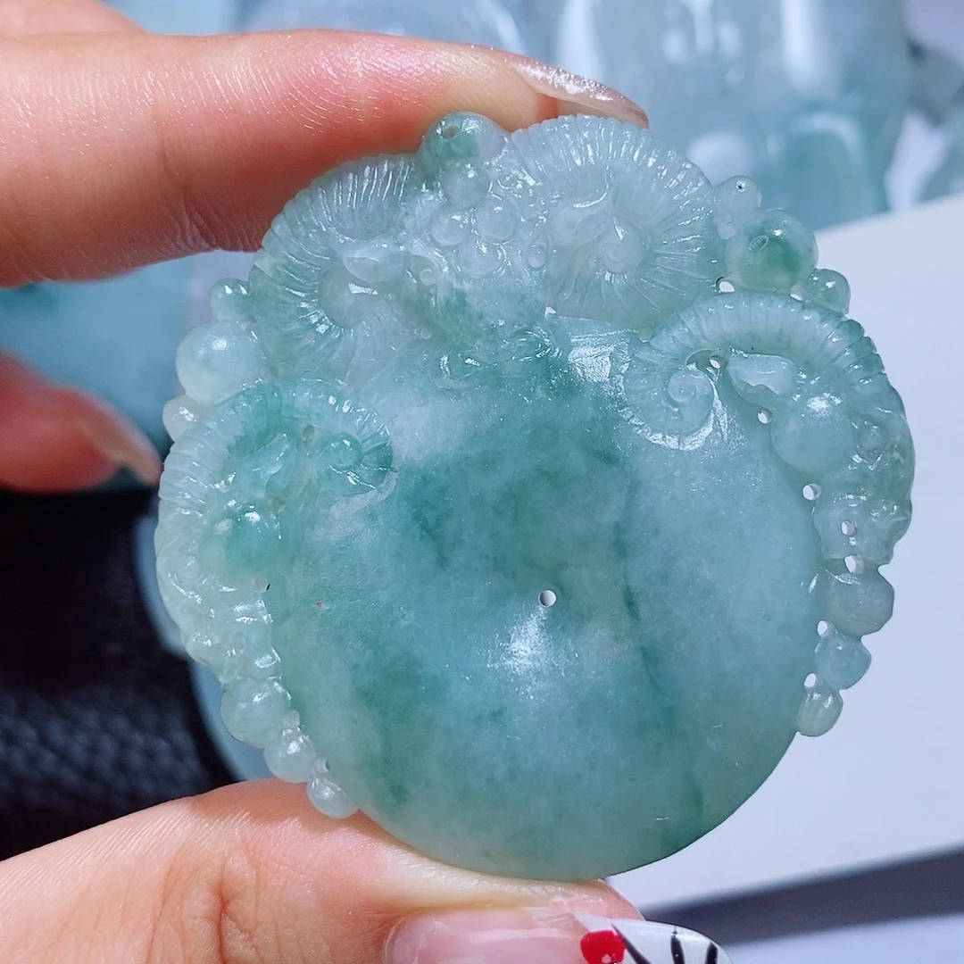 定制翡翠未镶嵌毛货付款后确认抛光
