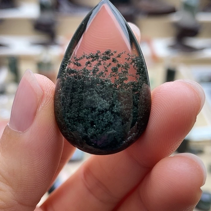 未镶嵌颈饰水晶绿幽灵聚宝盆水滴