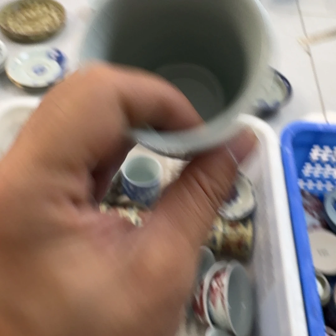 杯釉里红海水龙闻香杯微瑕