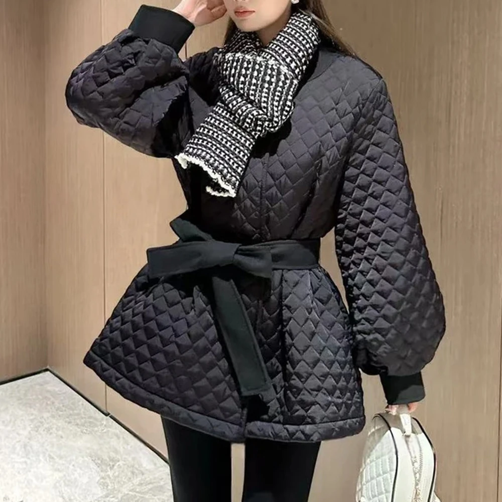 气质百搭纯色设计感潮流上衣2025新款复古时尚高级感棉服女