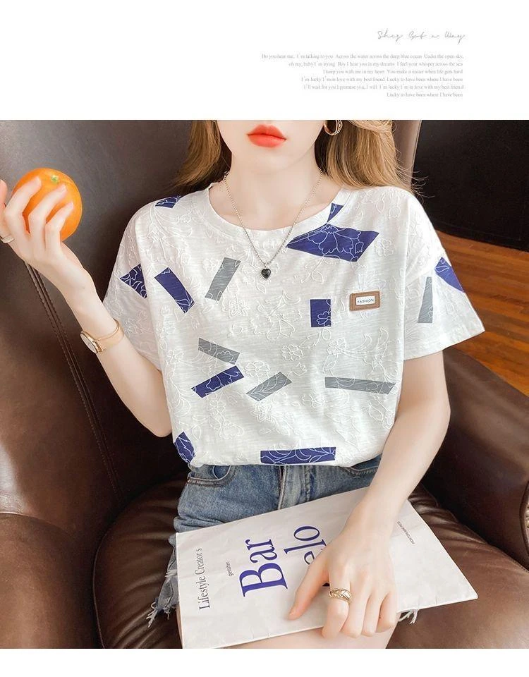 【801-1000】夏季高端高定轻奢定制百搭休闲显瘦短袖女透气