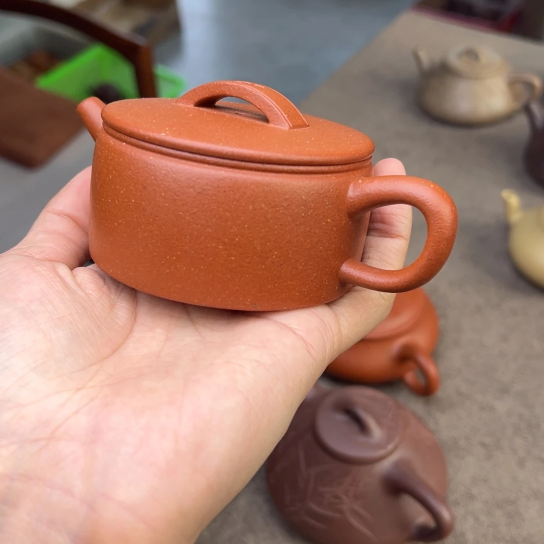 西***林茶壶紫砂纯红汉瓦