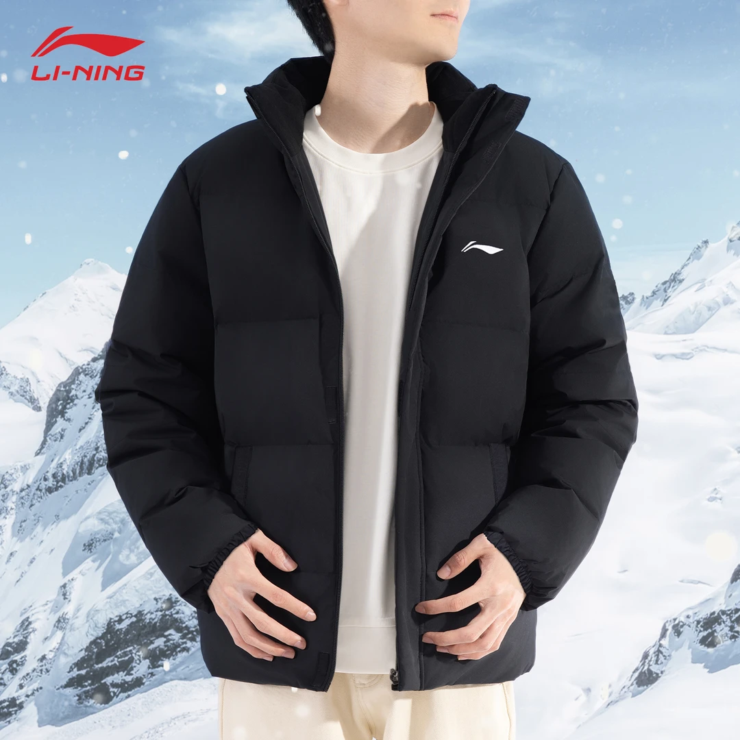 李宁短款棉服男款2025新品黑色百搭宽松面包服防风保暖过冬棉袄