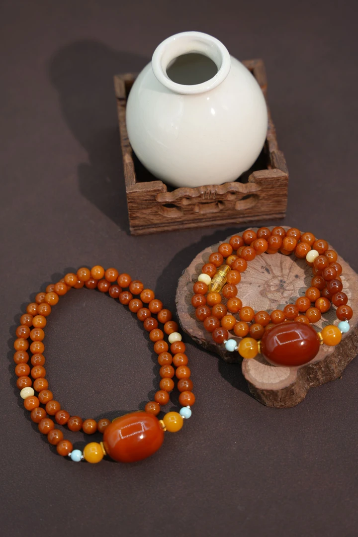 20*7+老蜡枣珠圆珠项链多样性发一件JJD29064011