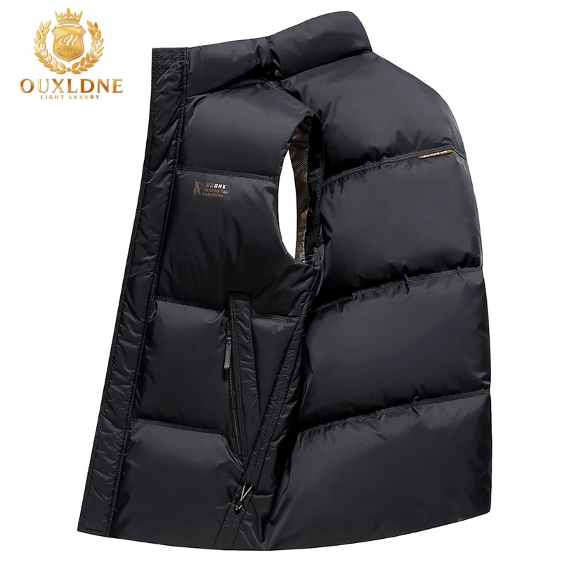 OUXLDNE 短款羽绒马甲男秋冬季新款坎肩立领背心外穿保暖冬装外套