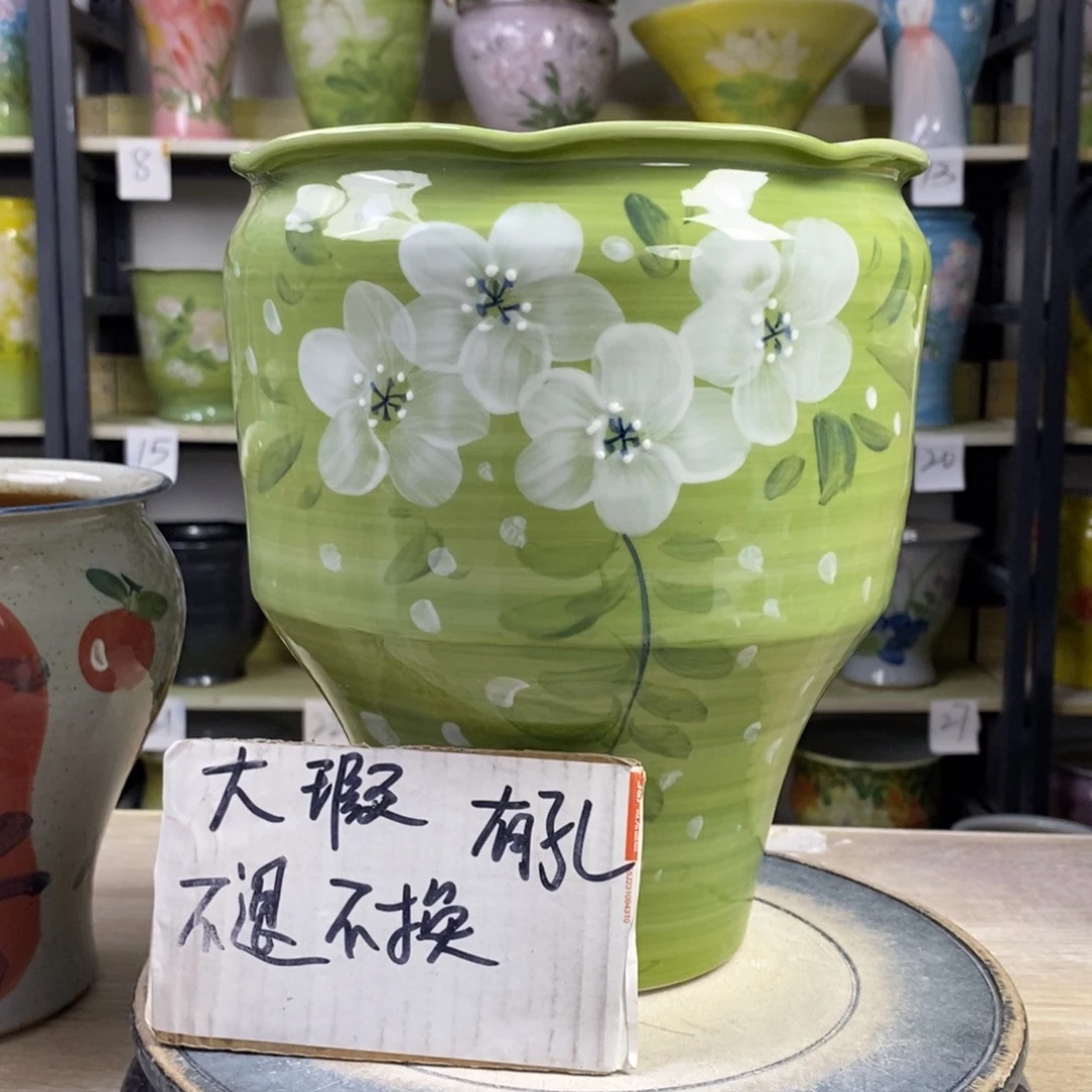 景德镇手工手绘陶瓷花盆
