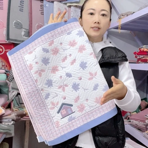 棉特价蓝色枫叶纯棉