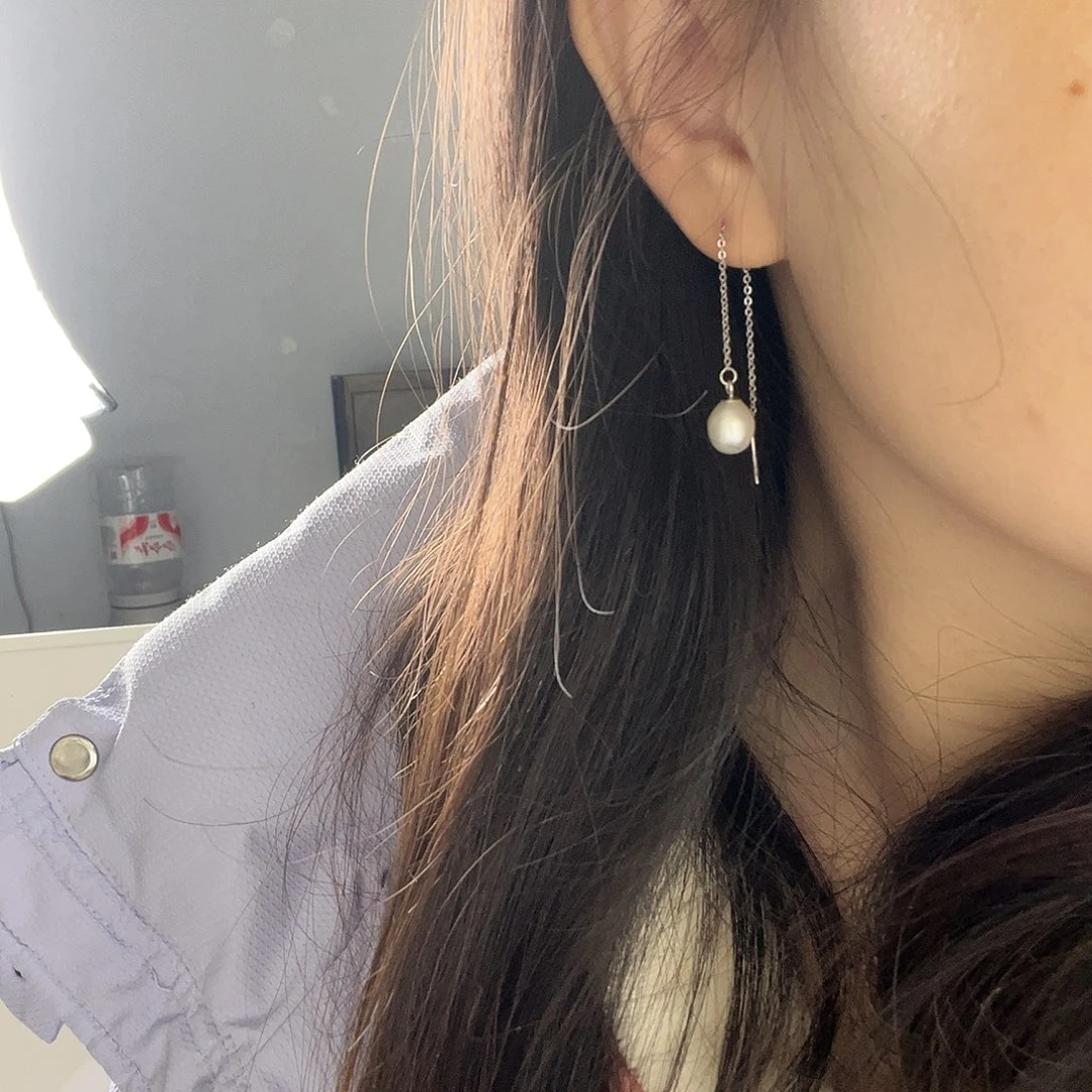 耳饰淡水珍珠银S925镶嵌