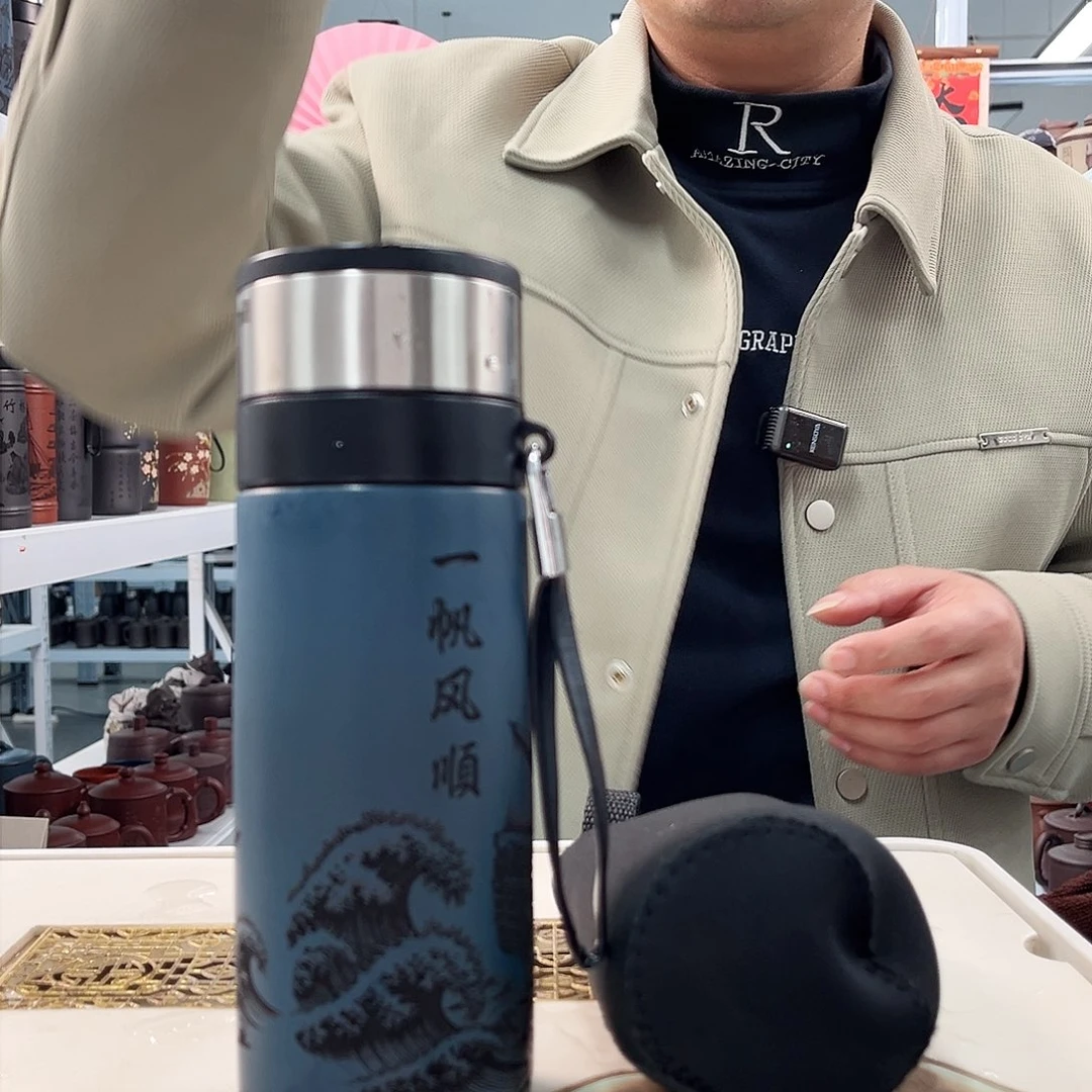 茶杯紫砂一帆风顺带杯套