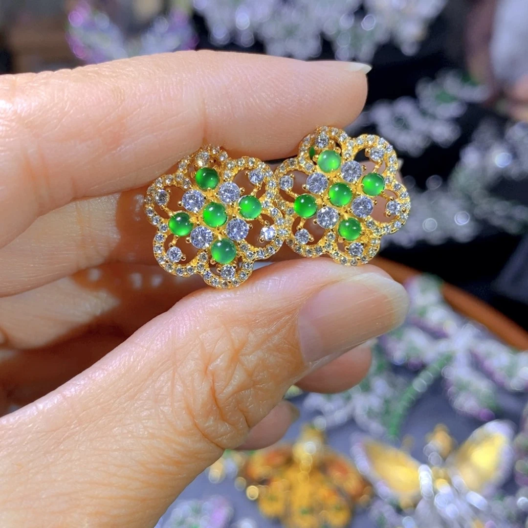 翡翠颈饰银S925镶嵌天然翡翠