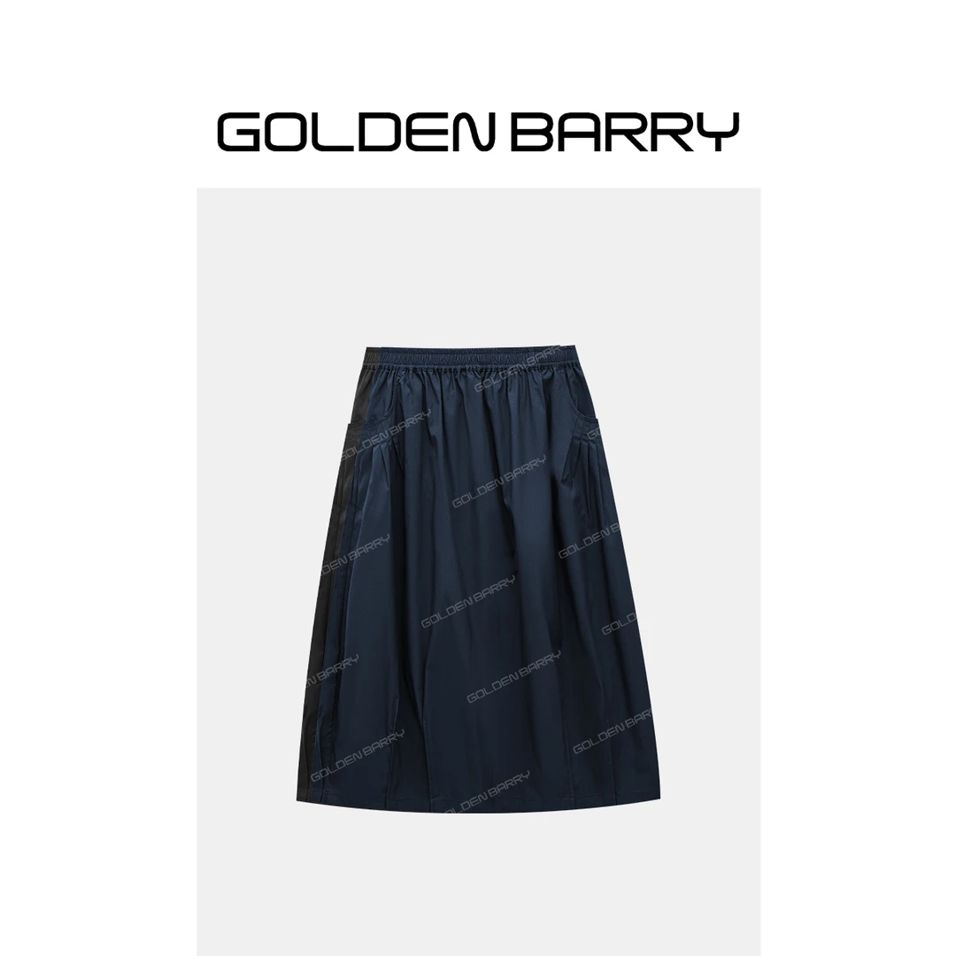 GOLDENBARRY|311283百搭纯色简约茧型花苞“呼吸气球”裙