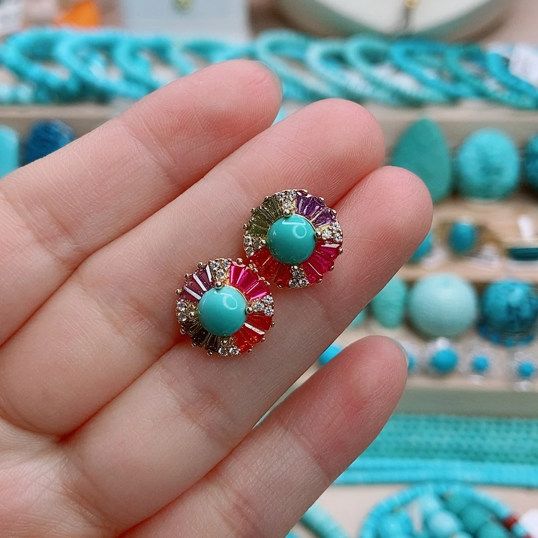 绿松石未镶嵌耳钉I****娜