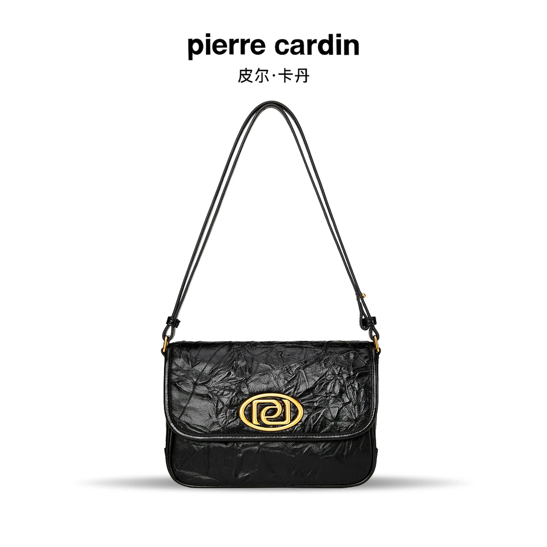 皮尔卡丹爆款秋冬手单肩包小众设计百搭精致新款便携包真皮女包