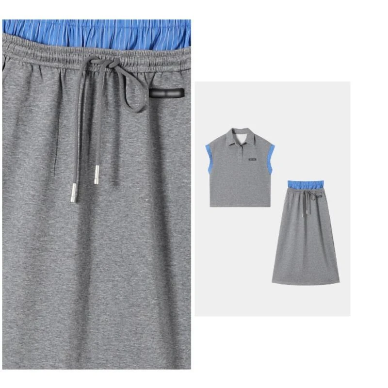 时尚洋气假两件T恤+阔腿裤舒适套装 25MZ-65161