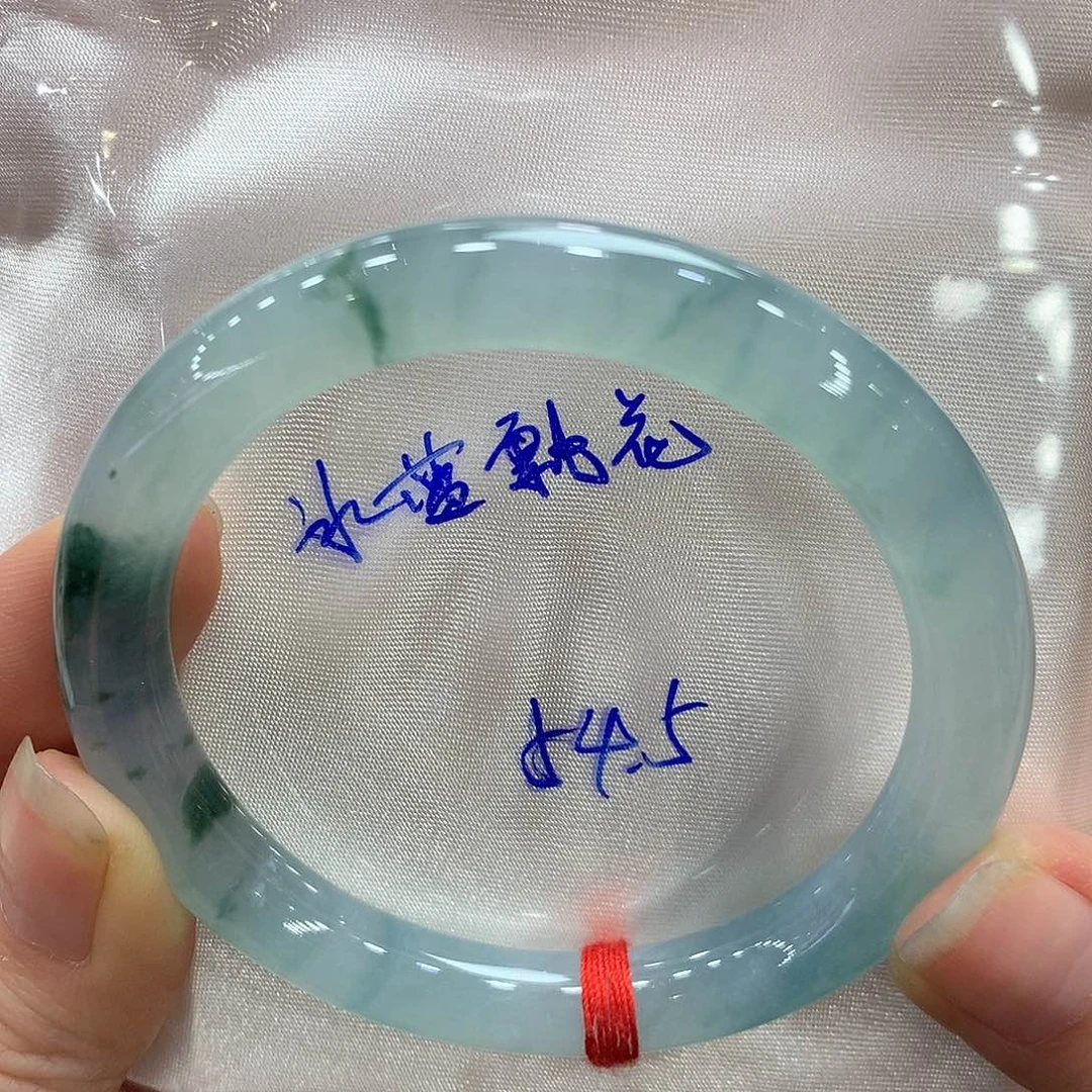 翡翠未镶嵌手镯54.5圆条
