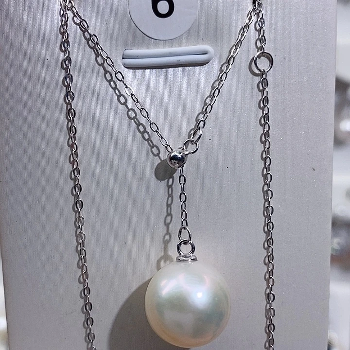 颈饰银S925镶嵌淡水珍珠A