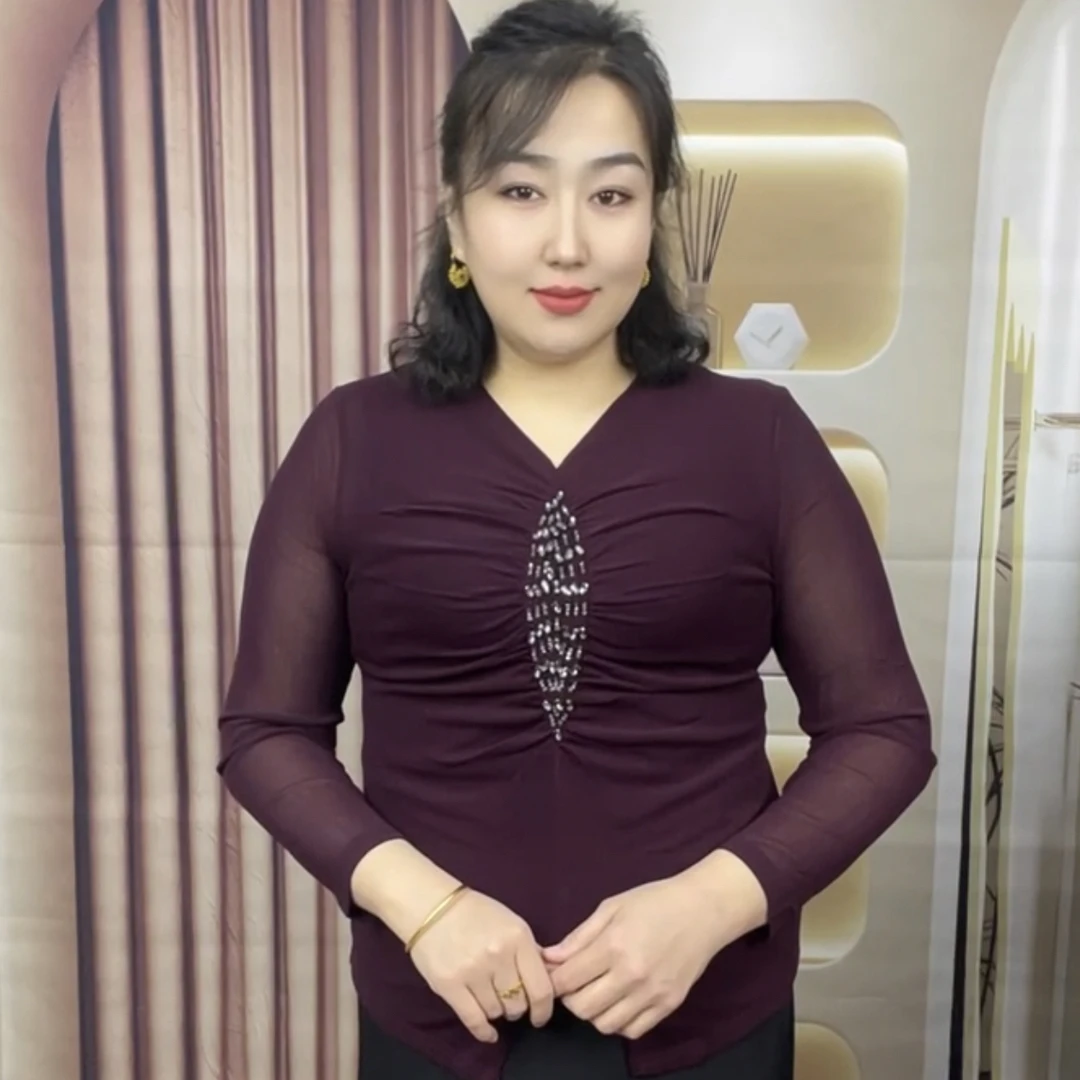 秋季薄款V领网红百搭上衣