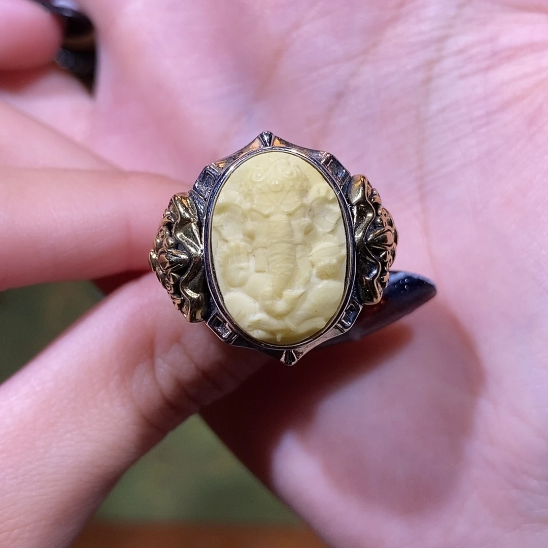 安****银S925镶嵌琥珀戒指