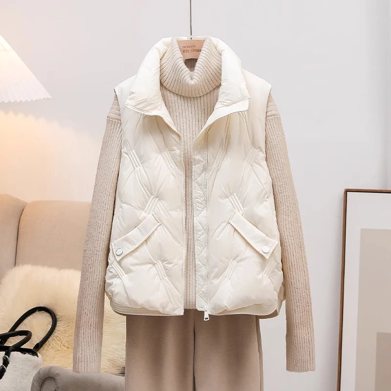 轻薄棉服马甲女短款2025年秋冬新款韩版宽松棉衣背心坎肩时尚外套