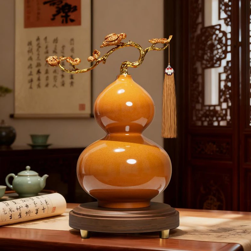 新中式葫芦摆件客厅玄关办公室装饰轻奢高档开业礼物乔迁新居礼品