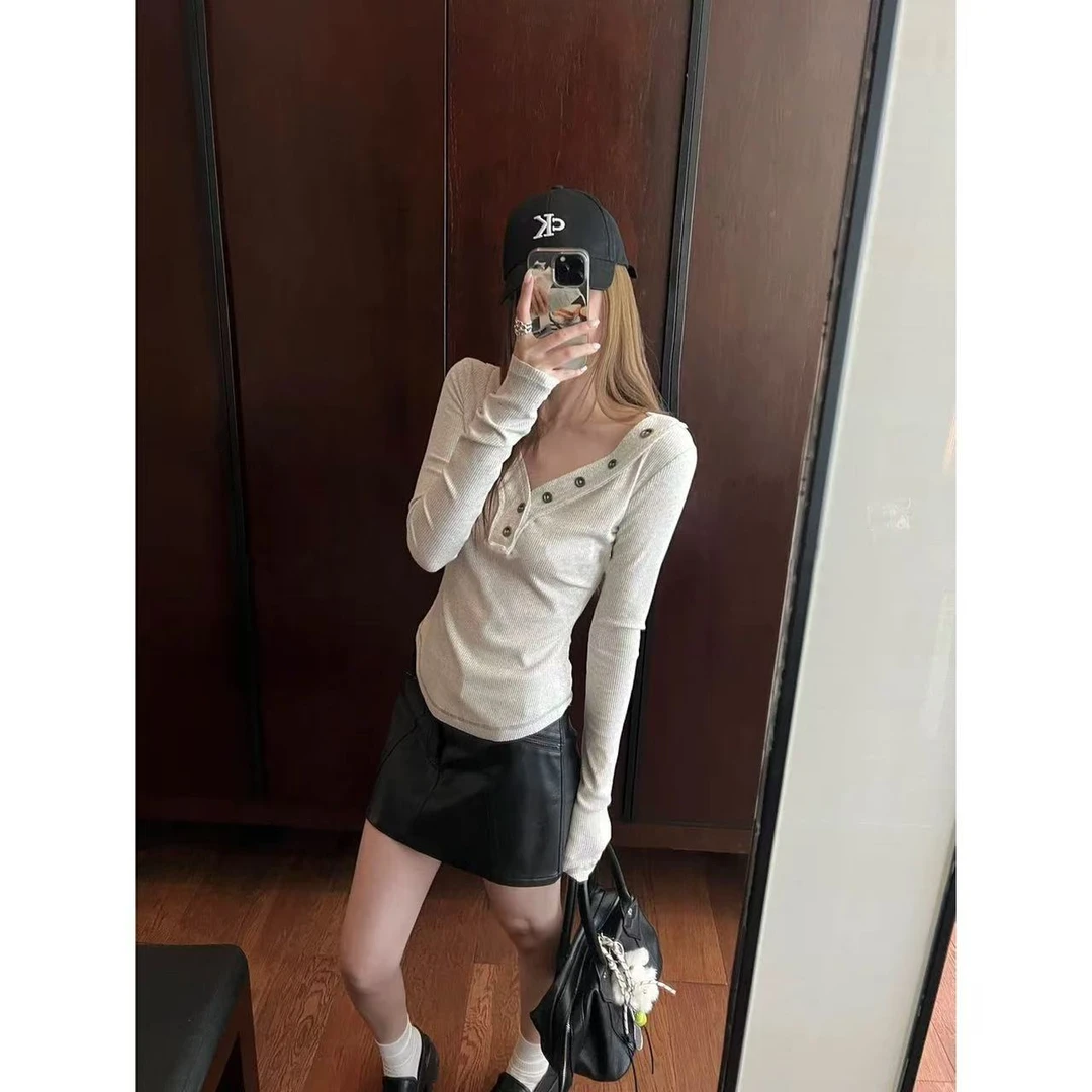 徐秋阳  甜蜜发酵  百搭时尚休闲设计感显瘦显白上衣12016