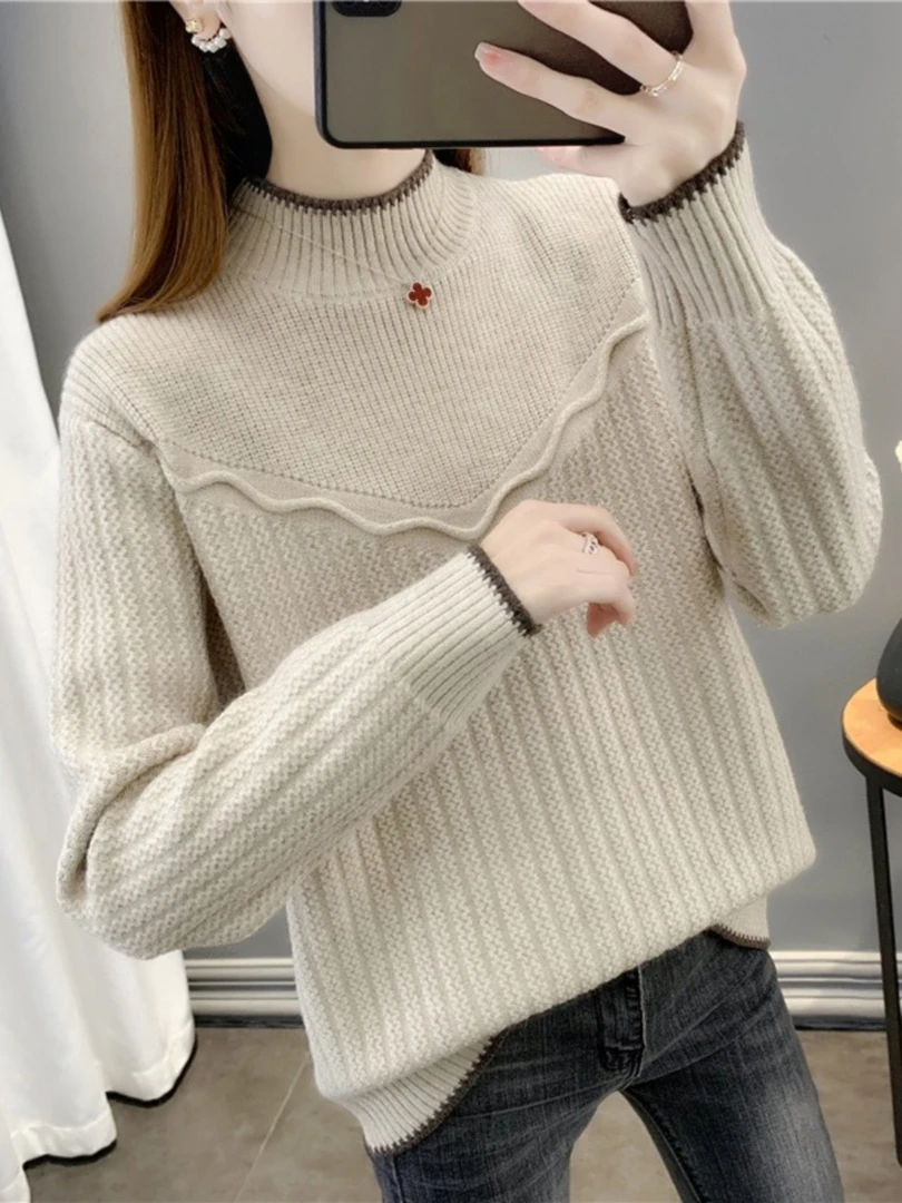 半高领毛衣女秋冬季2025年新爆款加厚保暖内搭针织打底衫洋气上衣