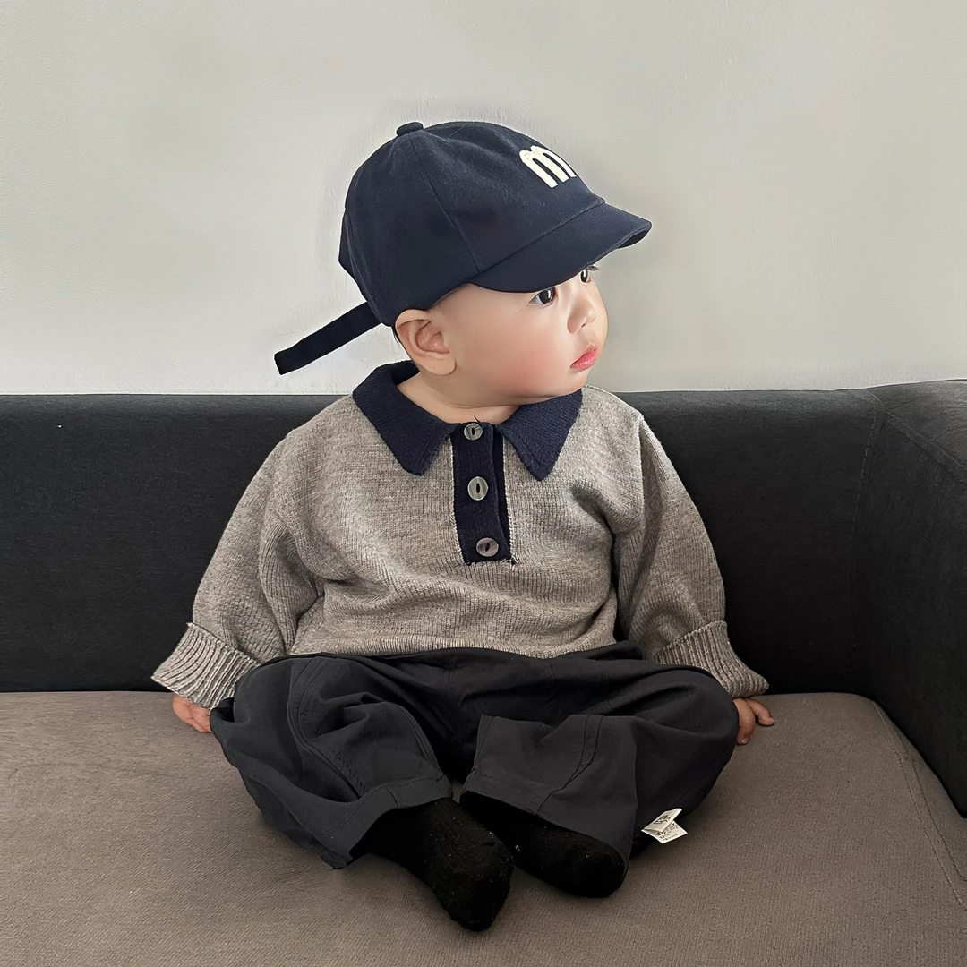 T25C103春季新款男童女童开扣毛衣三色百搭针织上衣儿童洋气韩版