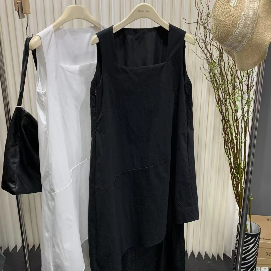 『雨美 Show』7313时尚百搭无袖方领背心连衣裙