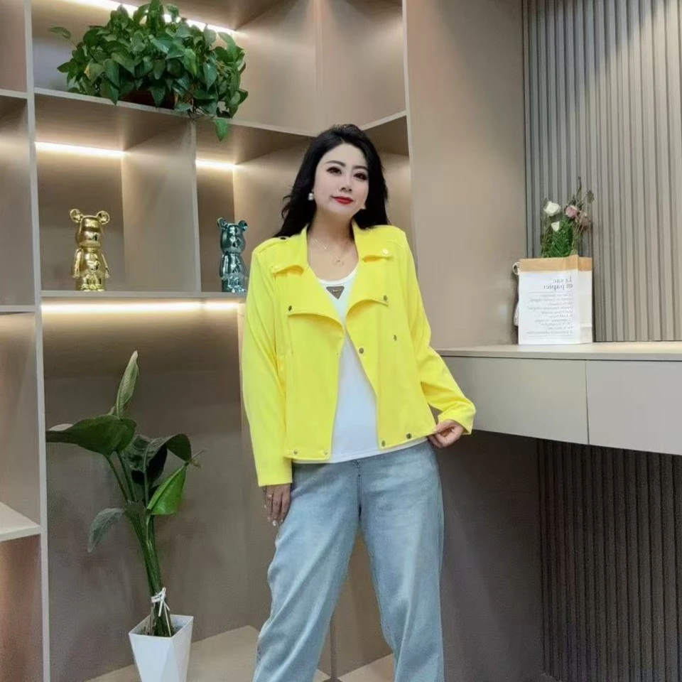 春季外套-品 5925时尚潮流设计感休闲显瘦百搭款胖MM大码女装新款