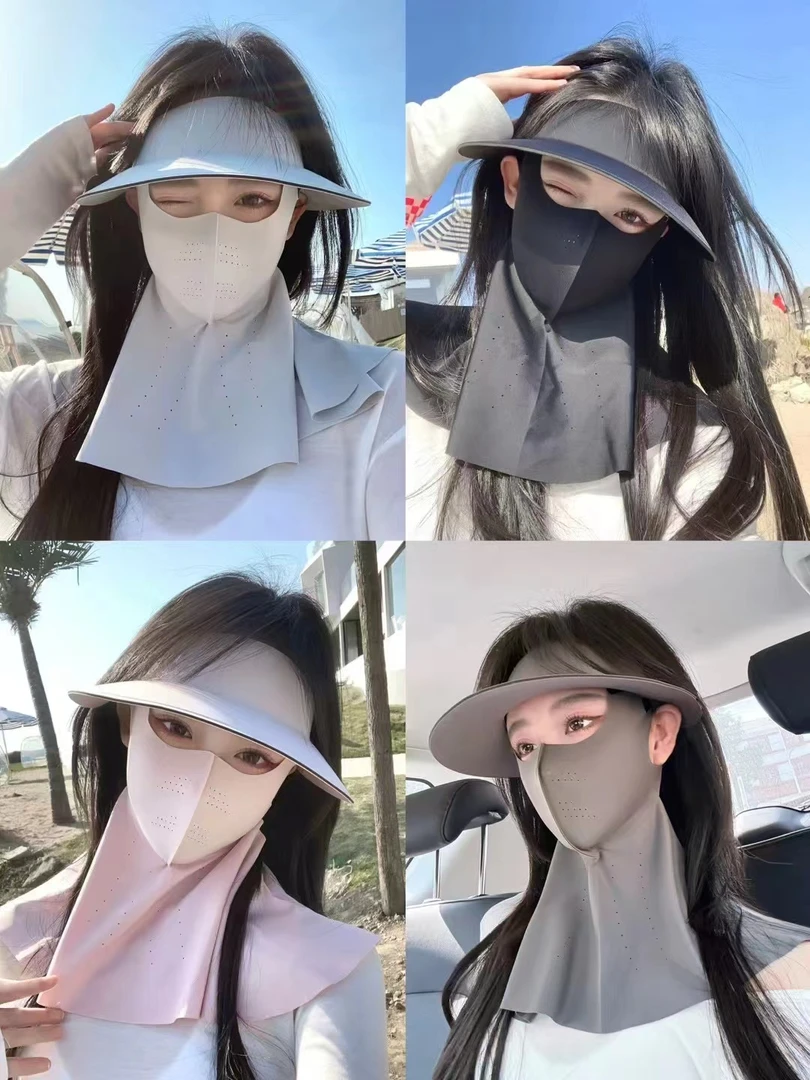 【无痕可拆 狂吹不掉】新款骑行防紫外线遮阳帽口罩面罩三件套