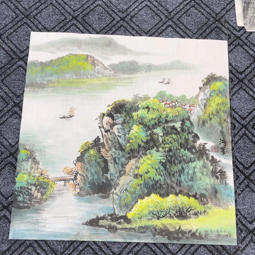 用***3国画四尺斗方托底