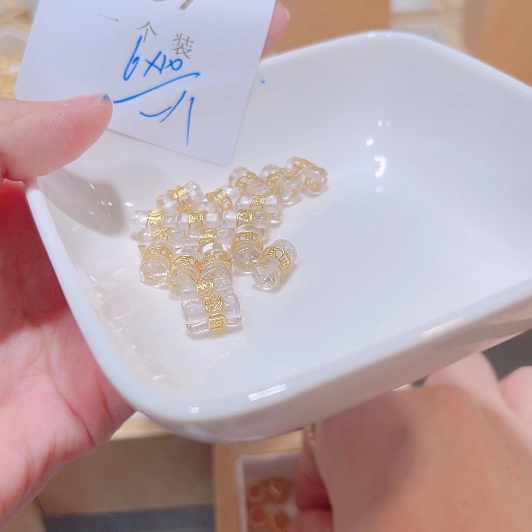 水晶珠宝半成品银S925镀金镶嵌67 。